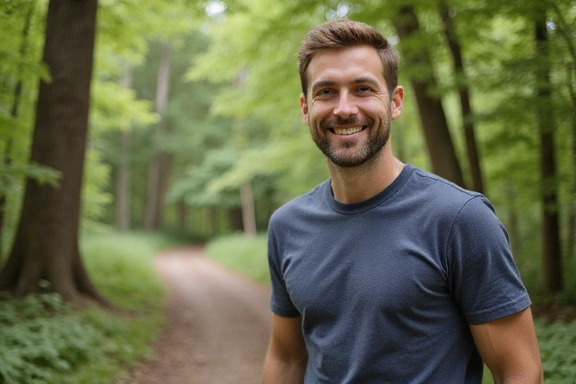 Strong, healthy man in a natural setting