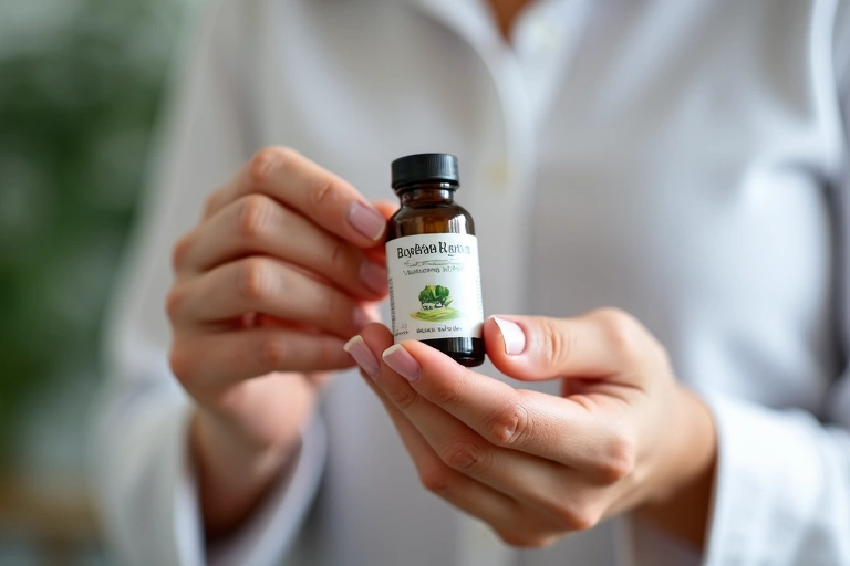 A pair of hands carefully inspecting a natural wellness product, symbolizing quality control and customer satisfaction.